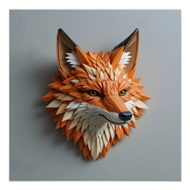 Poster Sculpture flottante de renard (Devant)