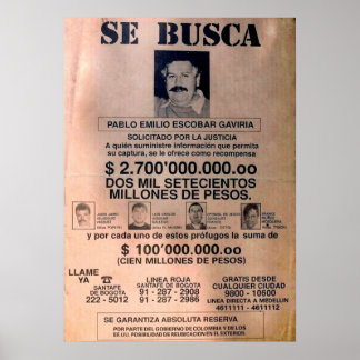POSTER SE BUSCA ESCOBAR 1
