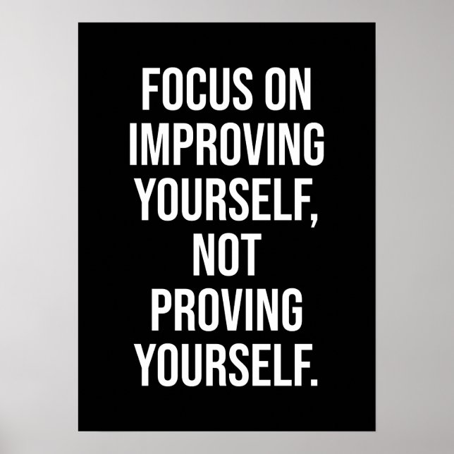 Poster Se Concentrer Sur L'Amélioration - Motivationnel (Devant)