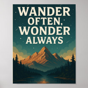 Poster Se Promener Souvent, Se Demander Toujours - Mounta