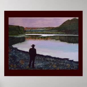 Poster Se reflétant chez le fleuve Missouri, fort Benton