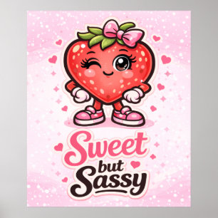 Poster Se Sentant Fruitée - Douce mais Sassy - Amis Foodi