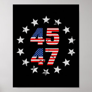 Poster Se sentir à nouveau génial Trump 2024 Drapeau amér