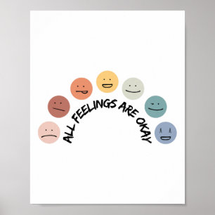 Poster Se sentir bien Visages émotionnels Sensibilisation