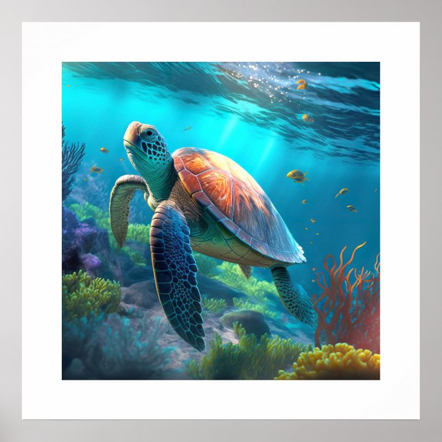 Poster Sea Turtle (Vorne)
