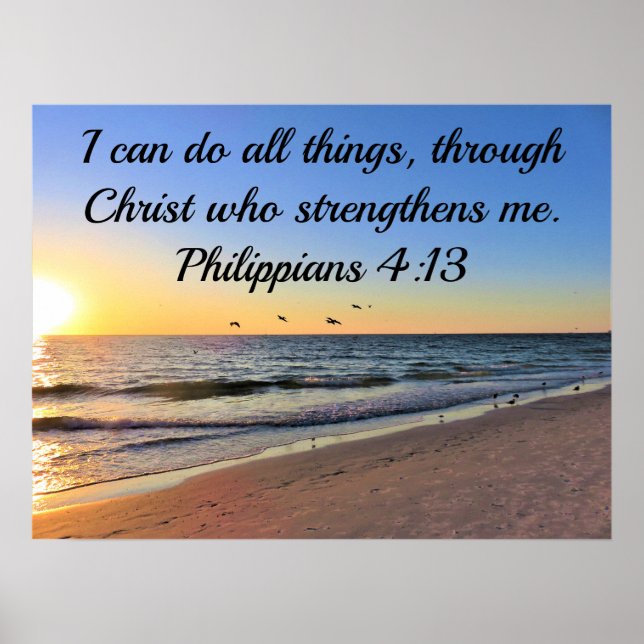 POSTER SEAGULLES ET PHILIPPIENS DU LEVER 4:13 SCRIPTURE (Devant)