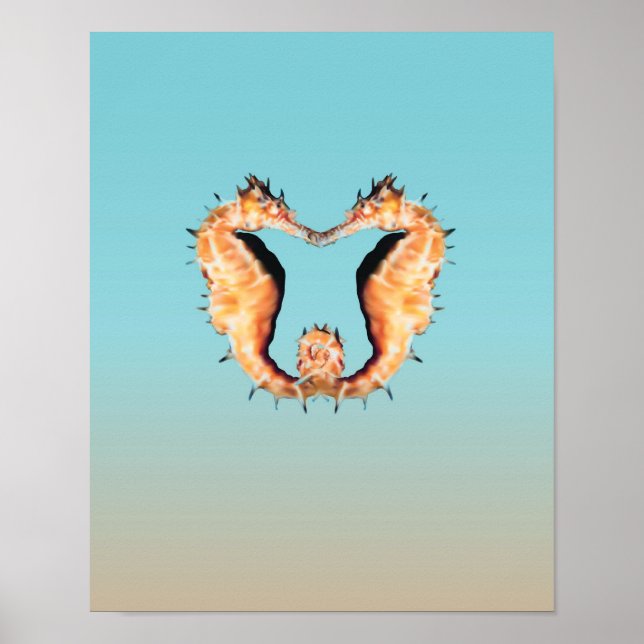 Poster Seahorses Courting (Devant)