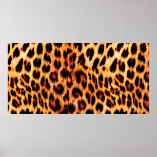 Poster Seamless leopard texture, leopard fur, african ani