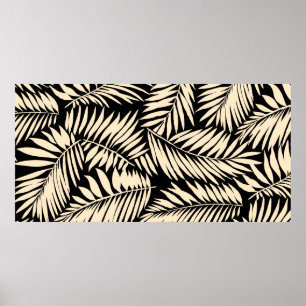 Poster Seamless Palm Leaf Pattern in 