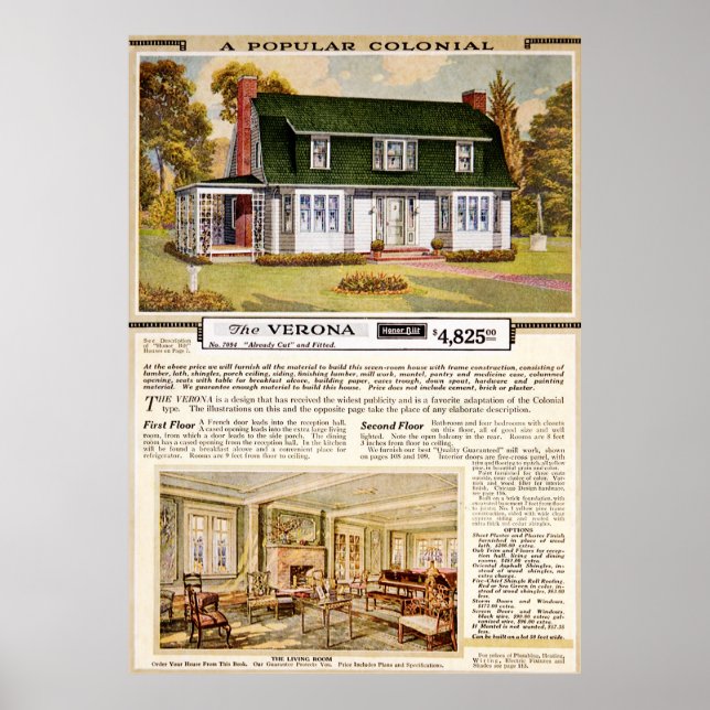 Poster Sears 1920 Verona Colonial House (Devant)