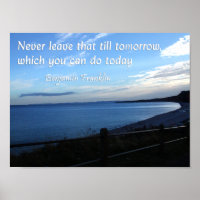 Seascape & Ben Franklin Citation sur la Procrastin