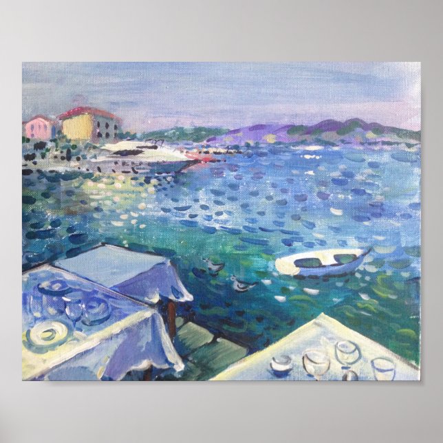 Poster seascape - un restaurant en bord de mer (Devant)