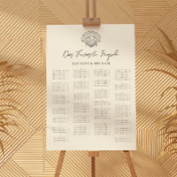 Seashell Beach Ocean Mariage Siège alphabétique