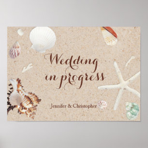Poster Seashells & Starfish Beach Mariage en cours