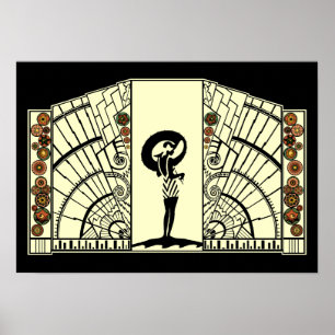 Poster Seaside Deco - Yellow & Orange