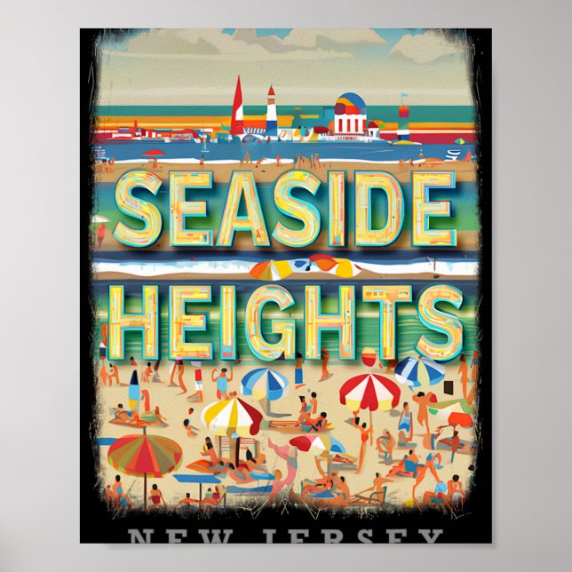 Poster Seaside Heights New Jersey Nj Beachside Bliss Sd26 (Devant)