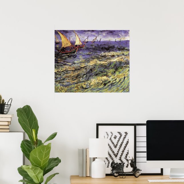 Poster Seasons à Saintes Maries par Vincent van Gogh (Bureau à domicile)