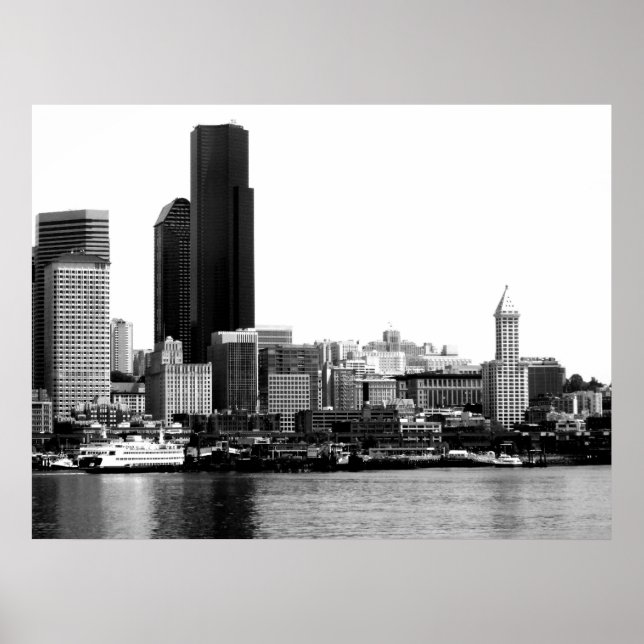 Poster Seattle en B&W (Devant)