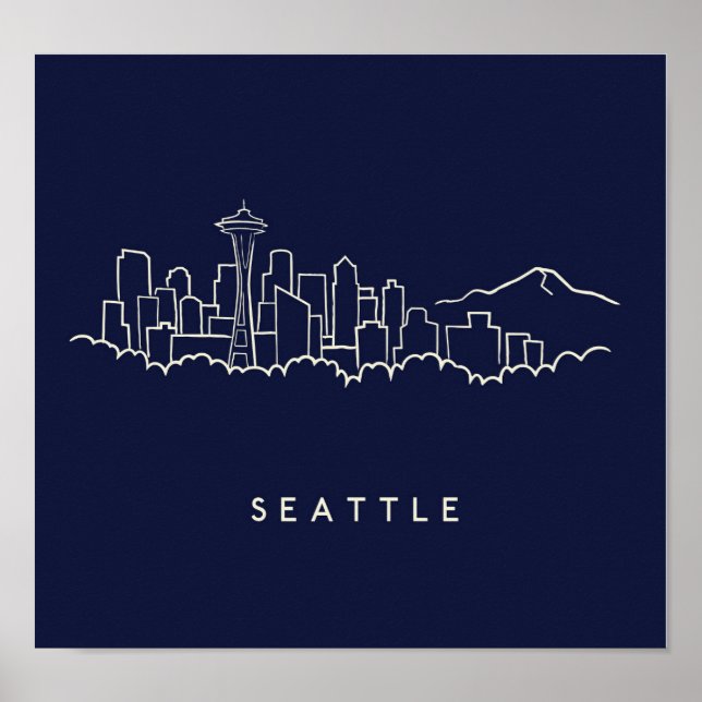 Poster Seattle Skyline (Devant)