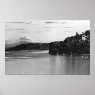 Poster Seattle, WA Lake Washington View et Rainier