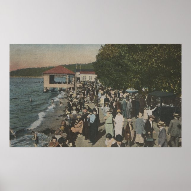 Poster Seattle, WA - Promenade à Alki Point (Devant)