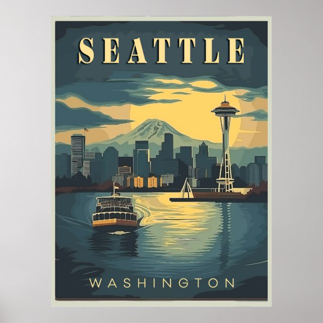 Poster Seattle, Washington (Devant)