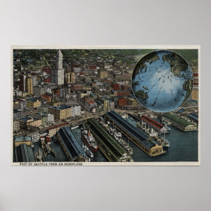 Poster Seattle, Washington - antenne de Seattle