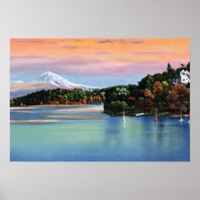 Poster Seattle Washington Mount Rainier (Devant)