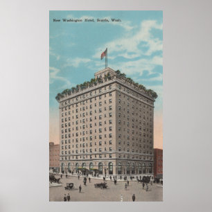 Poster Seattle, WAView de l'hôtel de Washington