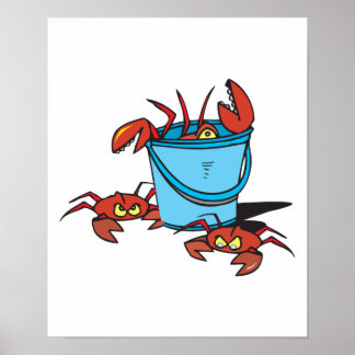 Poster seau de crabes