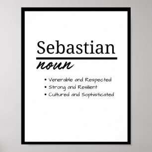 Poster Sebastian, Garçon Personnalisé Nom Définition
