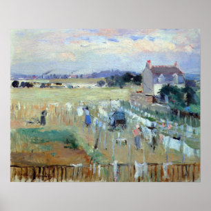 Poster Séchage de blanchisserie par Berthe Morisot