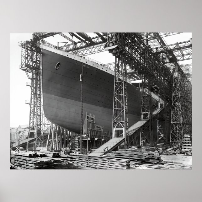 POSTER SÉCHÉ DOCK BELFAST - TITANIC 1911 (Devant)