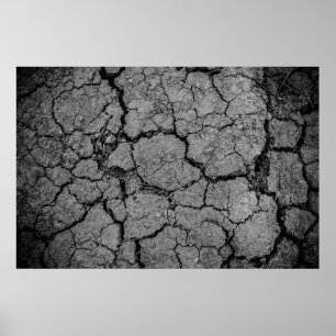 Poster Sècheresse gris sol aride