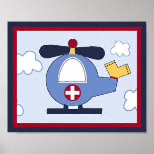 Poster Secourir l'affiche d'hélicoptère du véhicule no 3/