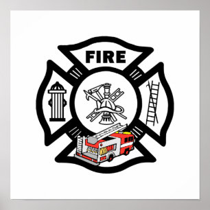 Poster Secourt de camion feu rouge