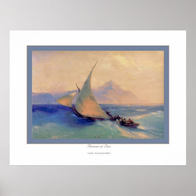 Poster Secourt en mer~ Ivan Aivazovsky (Devant)