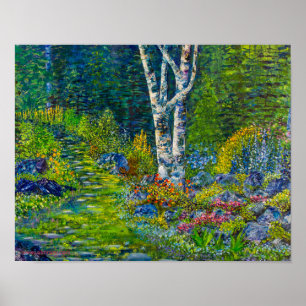 Poster secret de l'Alaska sur le chemin de jardin