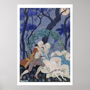 Poster Secret Kiss, illustration pour 'Fetes Galantes' pa