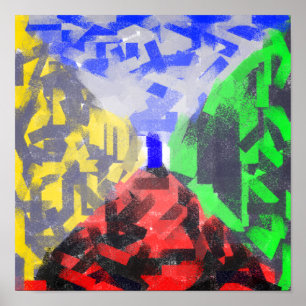 Poster Secret Room Art original Abstrait par Elizavella