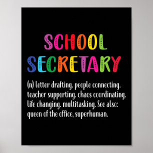 Poster Secrétaire Définition Secrétaire de l'école Équipe