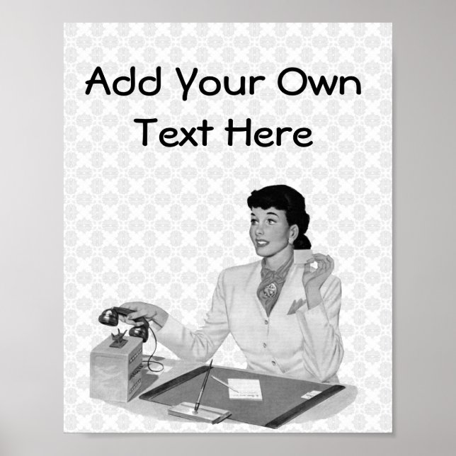 Poster Secrétaire Retro (Devant)