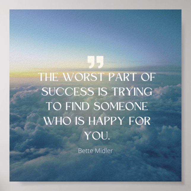 Poster Secrets de succès - Citation de Bette Midler (Devant)