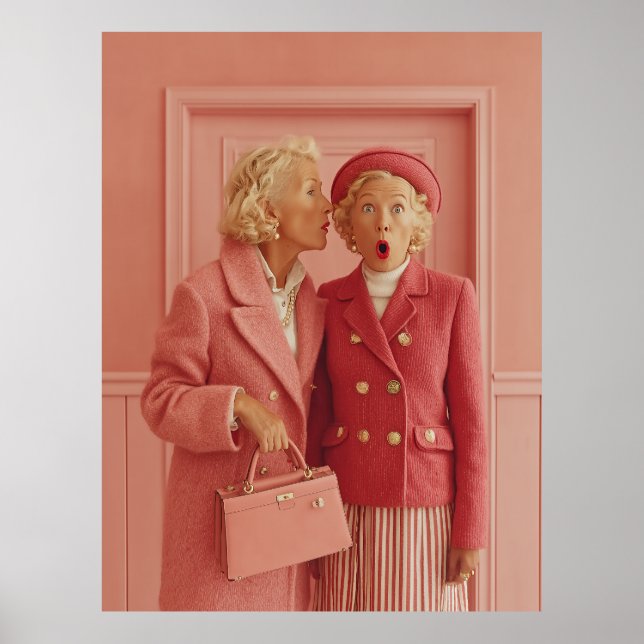 Poster Secrets roses et style surpris (Devant)