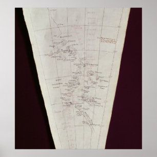 Poster Section de la carte de l'île Ross au pôle Sud