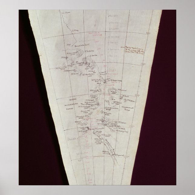 Poster Section de la carte de l'île Ross au pôle Sud (Devant)