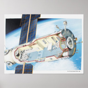 Poster Section transversale de station spatiale actionnée