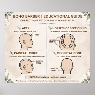Poster Sectionnement de barbier boho