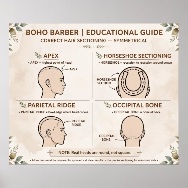 Poster Sectionnement de barbier boho (Devant)