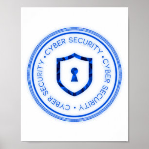 POSTER SÉCURITÉ DE CYBER SCEAU DE BADGE
